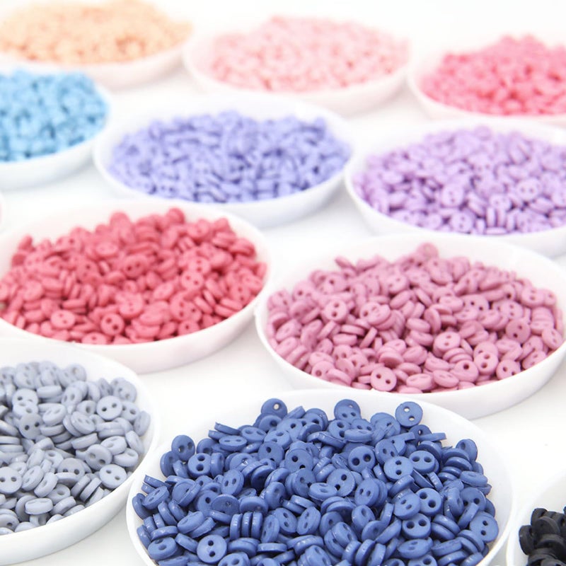 Peachcor 4mm / 0.16 inches Super Tiny Polyester Matte Finish Round Buttons, Mini Buttons, Micro Mini Button, Perfect for Doll Clothes (10PCS) - Image 2